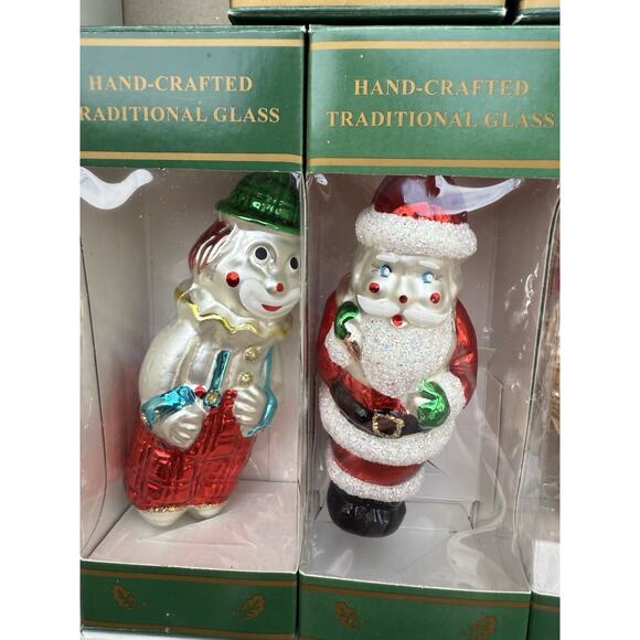 Vintage 1990’s Set of 7 Glass Kurt Adler Traditional Glass Christmas Ornaments - Picture 11 of 16